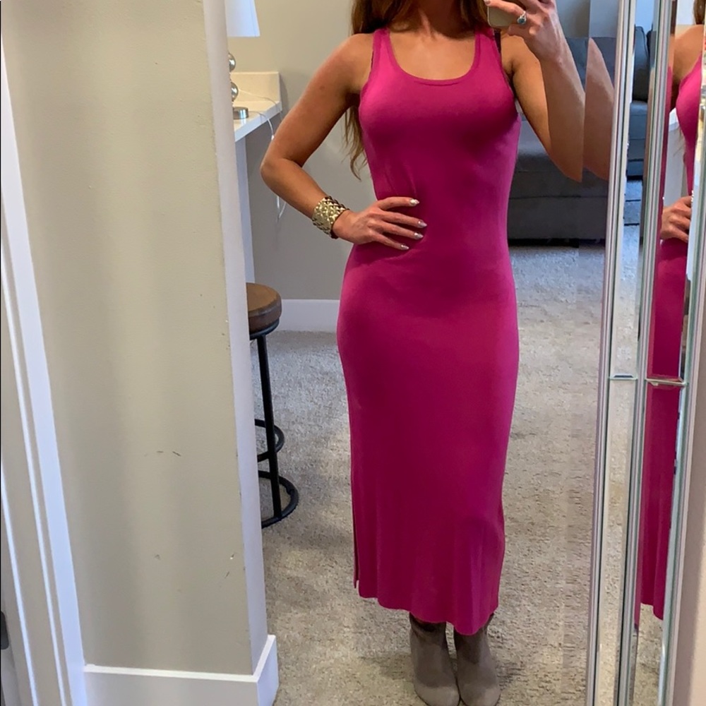 Magenta Stem Jersey Knit Dress - extra small (XS)
